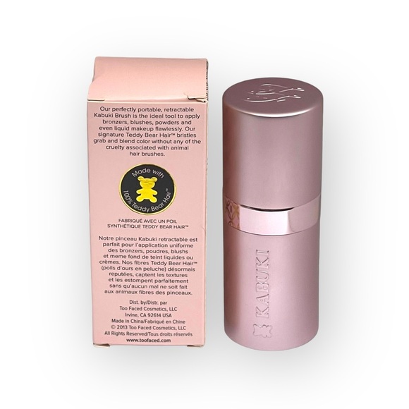 Deadstock: new Too Faced ㋛ Retractable Teddy Bear Hair Kabuki Brush ㋛ Metal Pink - Picture 5 of 16